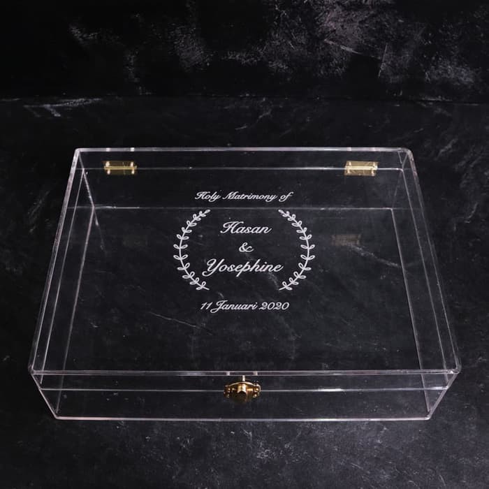 Box Akrilik Pemberkatan | 40 x 30 x 10 cm | Kotak Holy Matrimony