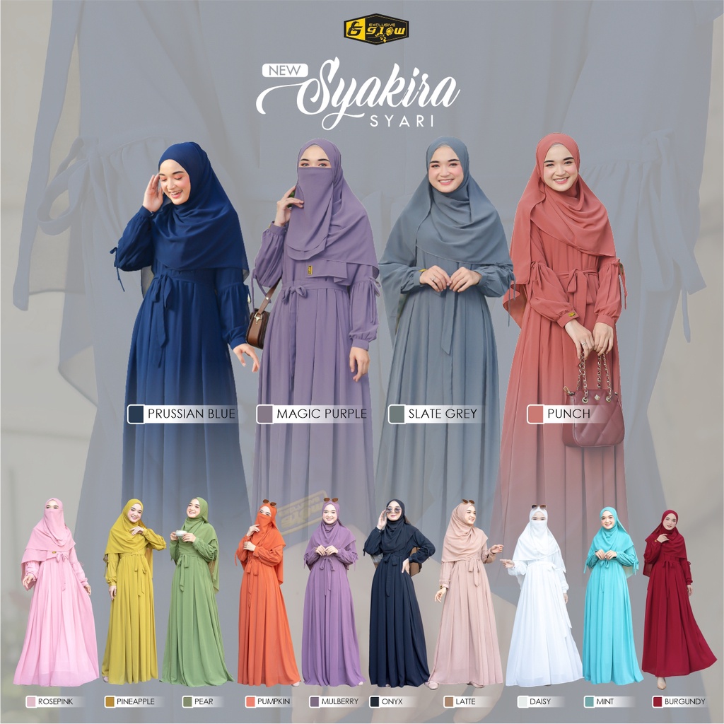 New Syakira Syari Set Pashmina By Glow Exclusive