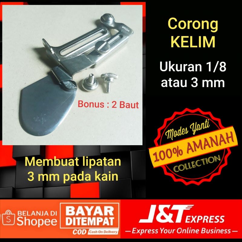 Corong kelim jilbab/hijab (1/8 atau 3mm) ~ bonus 2 baut