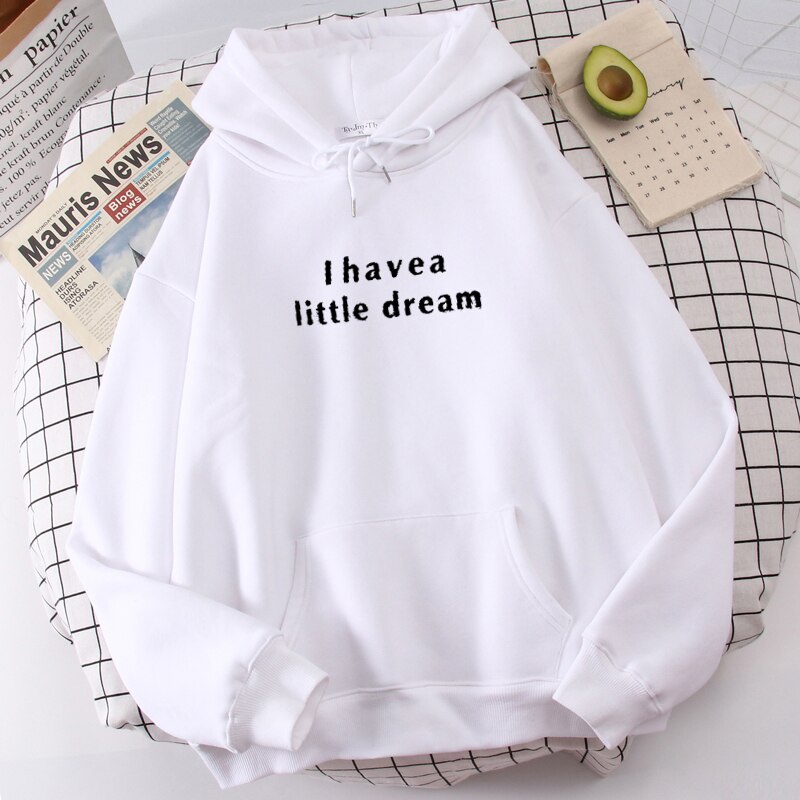 IvannaCollection Sweater Hoodie Wanita dan Pria Unisex I Have a Little Dream Bahan Fleece Tebal