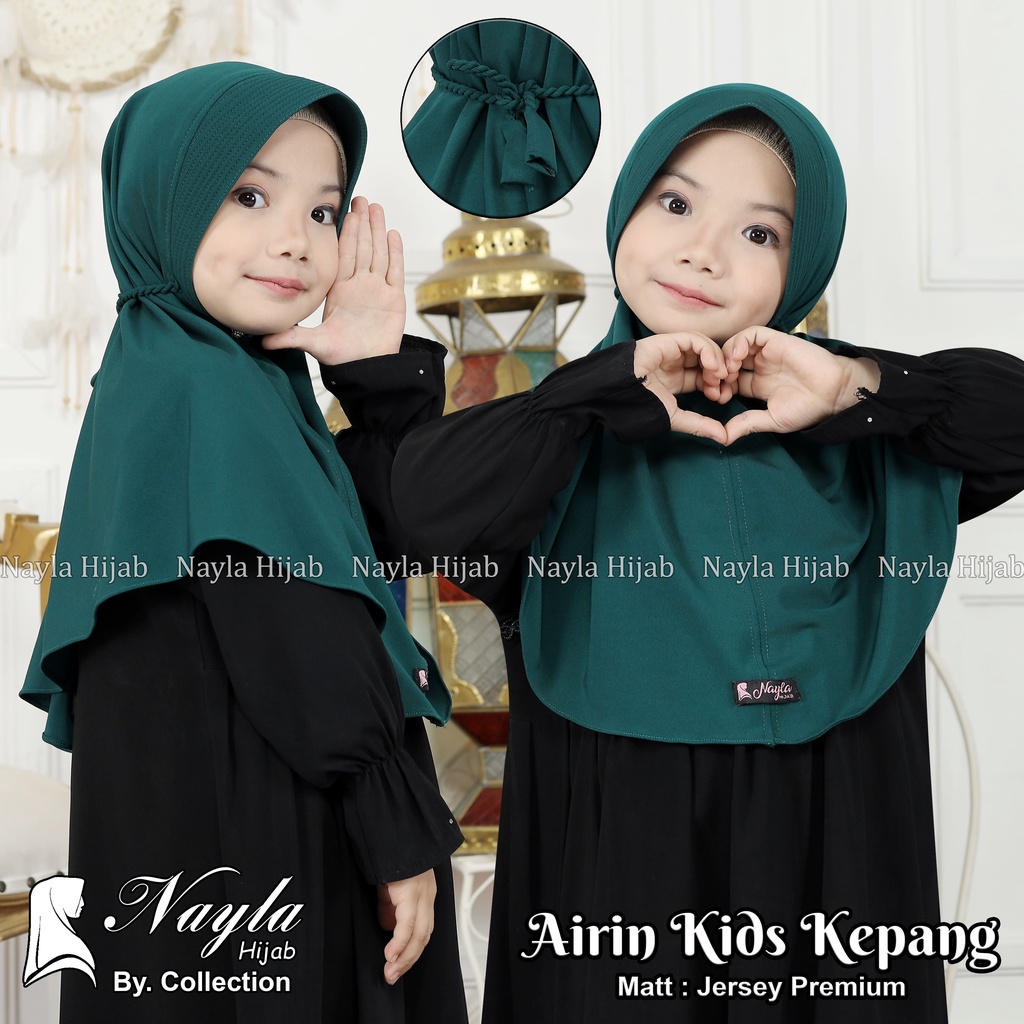 Kerudung Anak Tali Kepang AIRIN KIDS KEPANG Hijab Instan Anak Jersey Airis Terbaru Nayla Hija'b