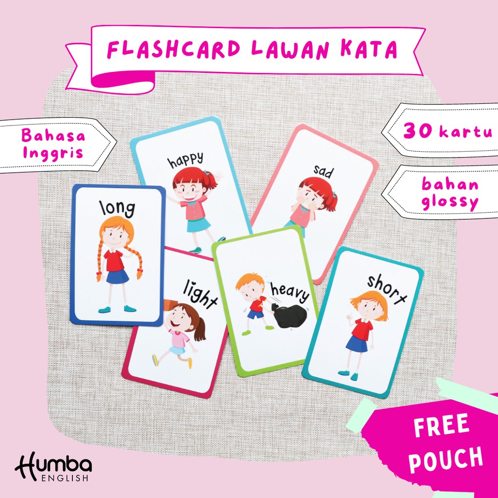 Flashcard Bahasa Inggris Lawan Kata Opposites Flashcard Edukasi Anak Antonim Shopee Indonesia