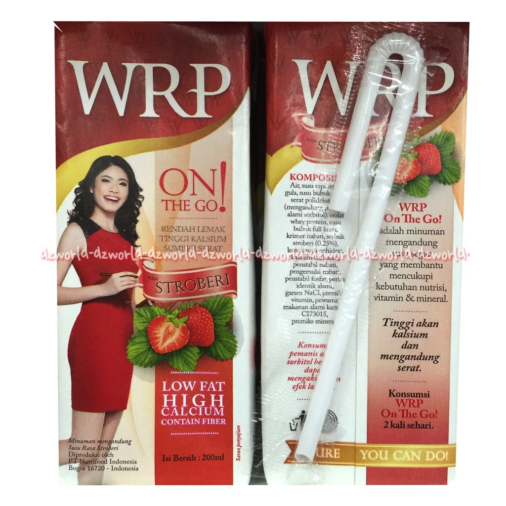 WRP Langsung Minum 200ml Susu Cair Wrp On the Go Rasa Kopi Stroberi Coklat Strawberry Original Wrp UHT Susu Diet Rendah Lemak