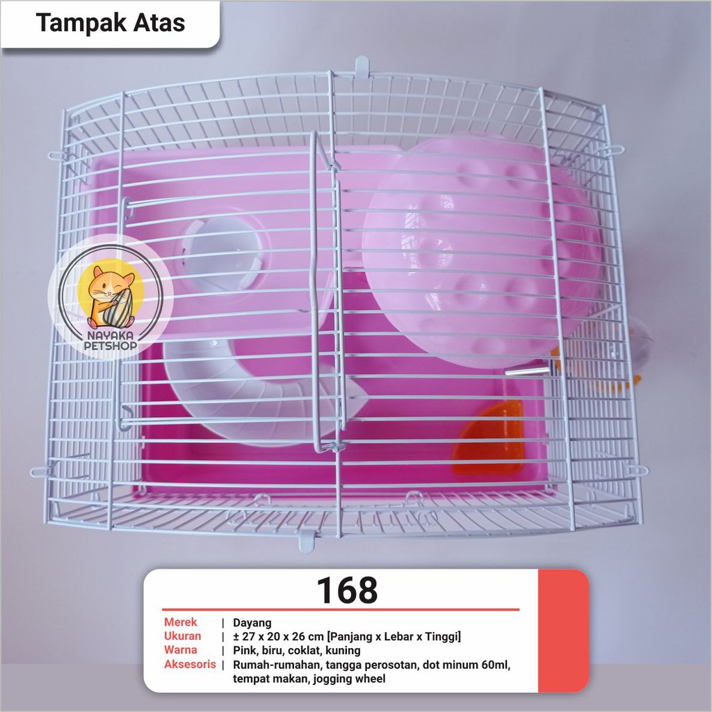 Dayang 168 Kandang Hewan Hamster Tingkat 2 Lantai