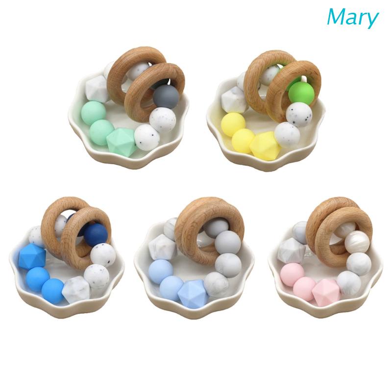 Mary Mainan Teether Bayi Newborn Bahan Kayu Beech Food Grade