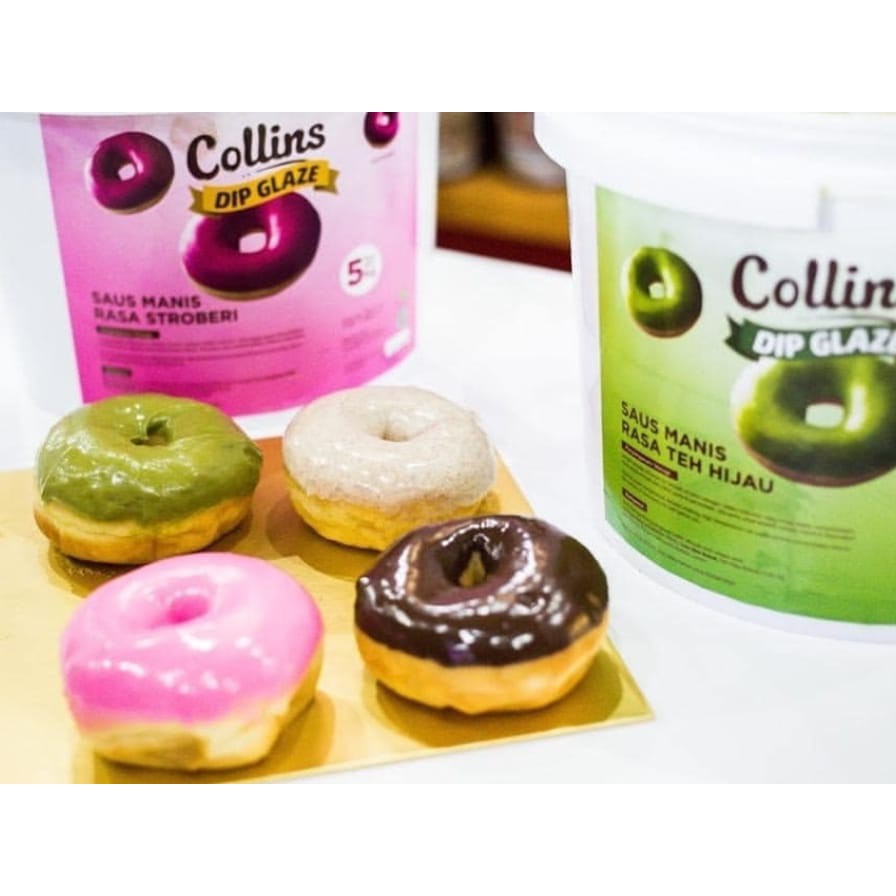 COLLINS DIP GLAZE Repack 250gr Toping Donat / Toping