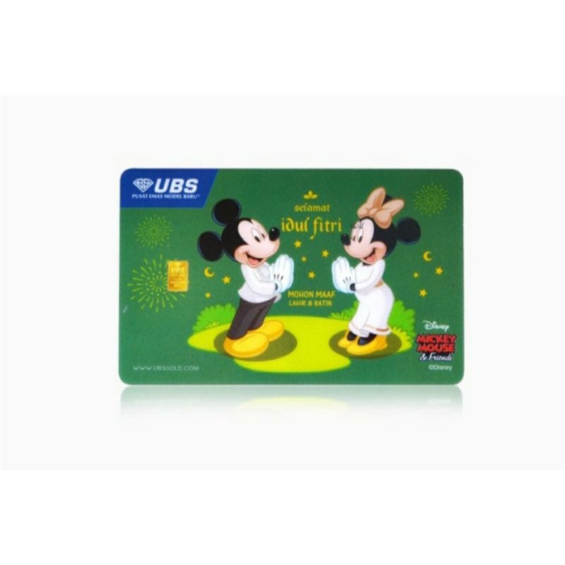 logam mulia ubs 0.1g idul fitri/ubs 0.1g idul fitri/ubs 0.1g mickey/LM UBS 0.1g Mickey Minnie seri i
