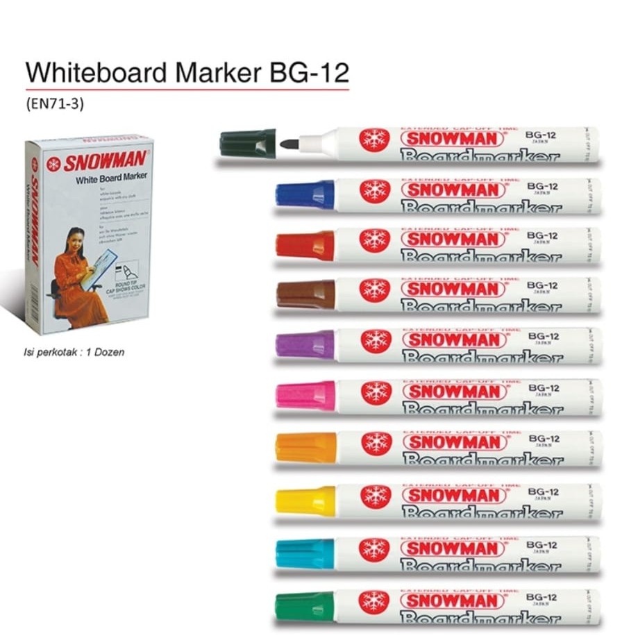 

Spidol SNOWMAN Whiteboard Marker BG-12