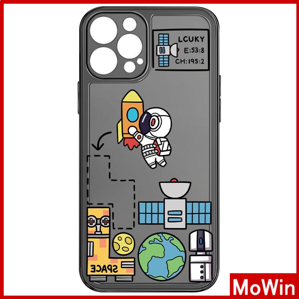 Soft Case Silikon Transparan Motif Roket Astronot Untuk iPhone 13 Pro Max 12 Pro Max 11 7 Plus