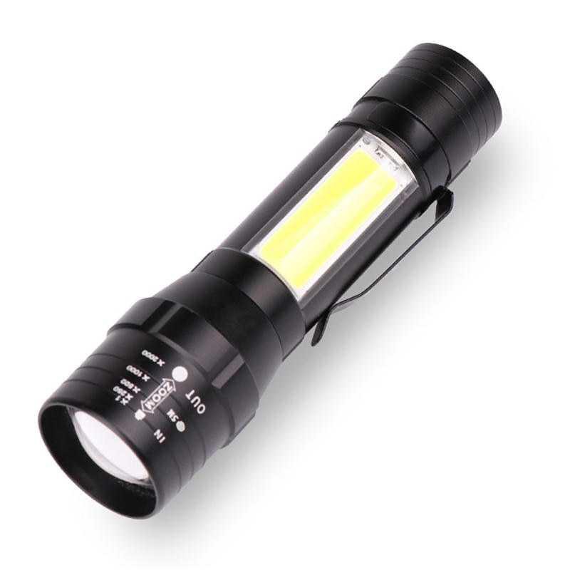 Albinaly Senter LED USB Rechargeable XML-T6 + COB - 1907 [Hitam]