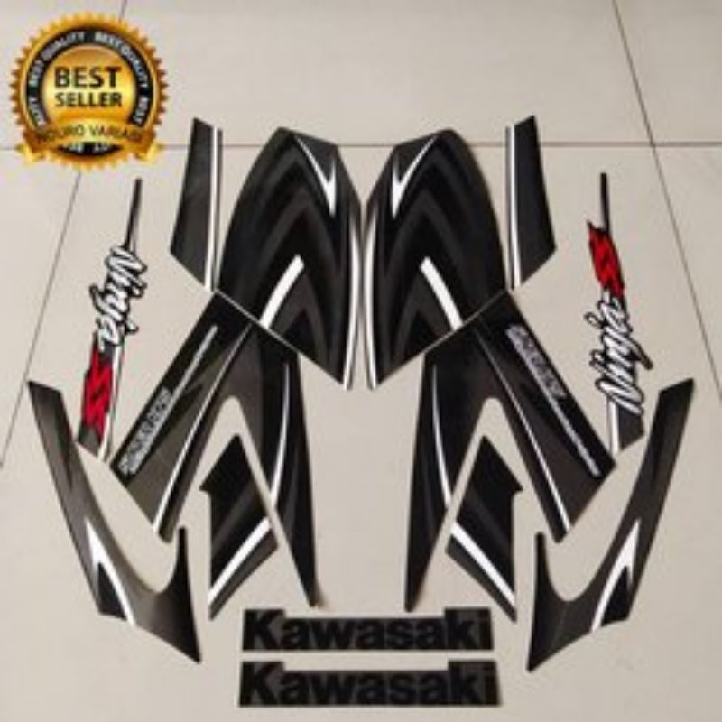 (BAYAR DITEMPAT) striping ninja ss 2012 hitam striping lis stiker standar Ori kawasaki ninja ss hita