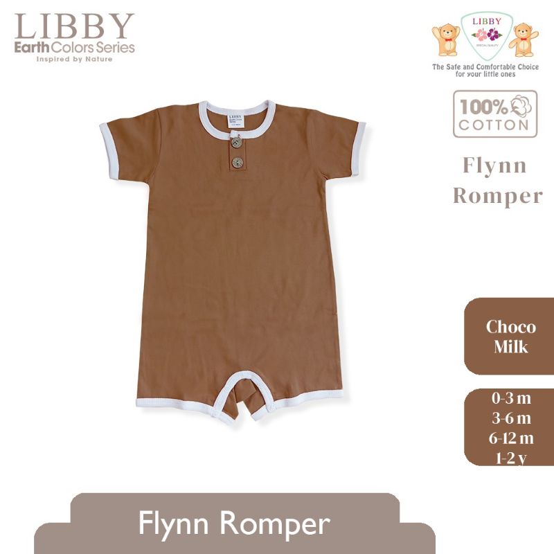 Libby 0-2 Tahun Romper Earth Series Flynn Romper Anak Bayi Premium Quality-FLYNN Milk Choco