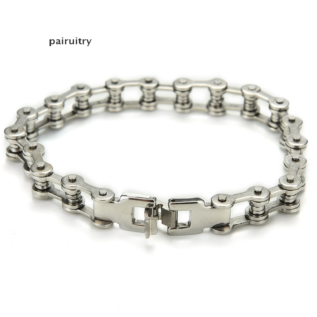 Prt Gelang Tangan Rantai Motor / Sepeda Bahan Stainless Steel 8.5 &quot;Gaya Punk Untuk Pria PRT