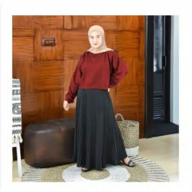 OVERSIZE CROOPE SWEATER / SWEATER WANITA CROP POLOS / OVERSIZE LENKA-MARON SPANDEK