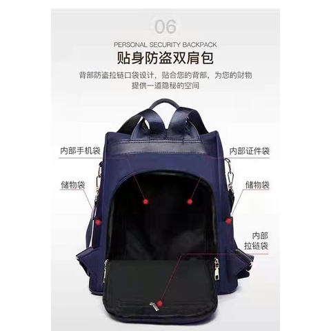 BJ16093 - BLACK/BLUE/GRAY/RED - TAS RANSEL PUNGGUNG BACKPACK TAS SEKOLAH TAS KULIAH RANSEL NYLON PARASUT RINGAN IMPORT TERMURAH TERLARIS JAKARTA ELJ6093 BQ2735 GT1925