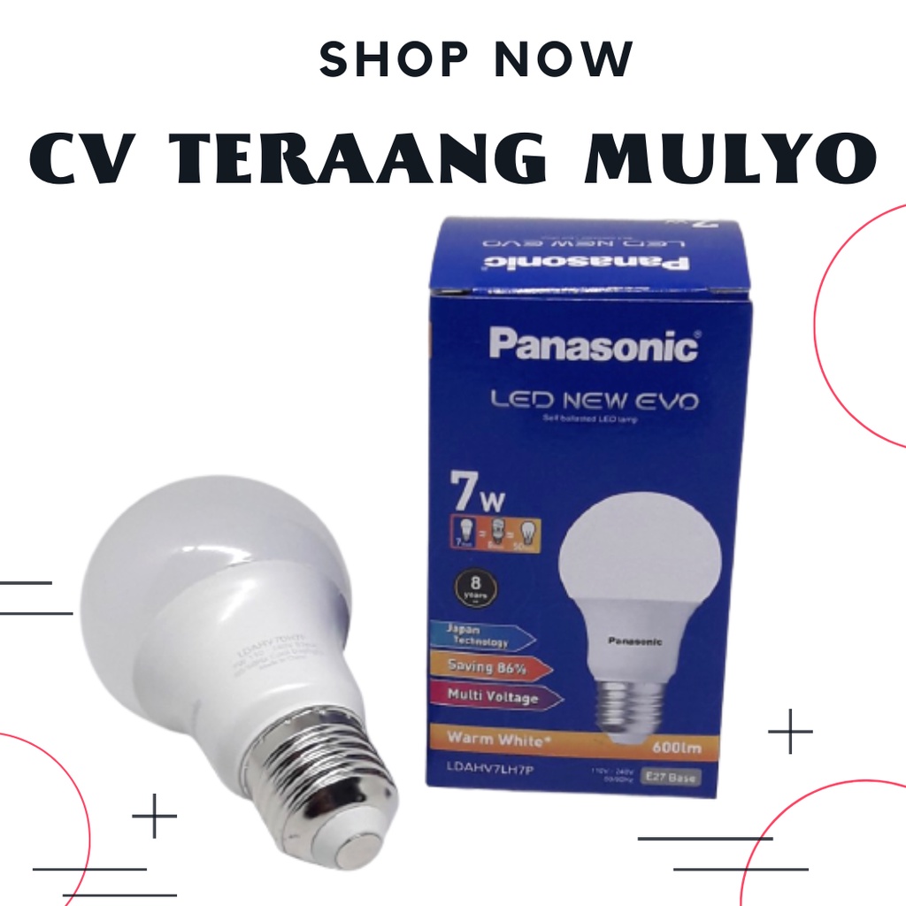 LAMPU LED 7 WATT KUNING / WARM WHITE Led Panasonic Evo