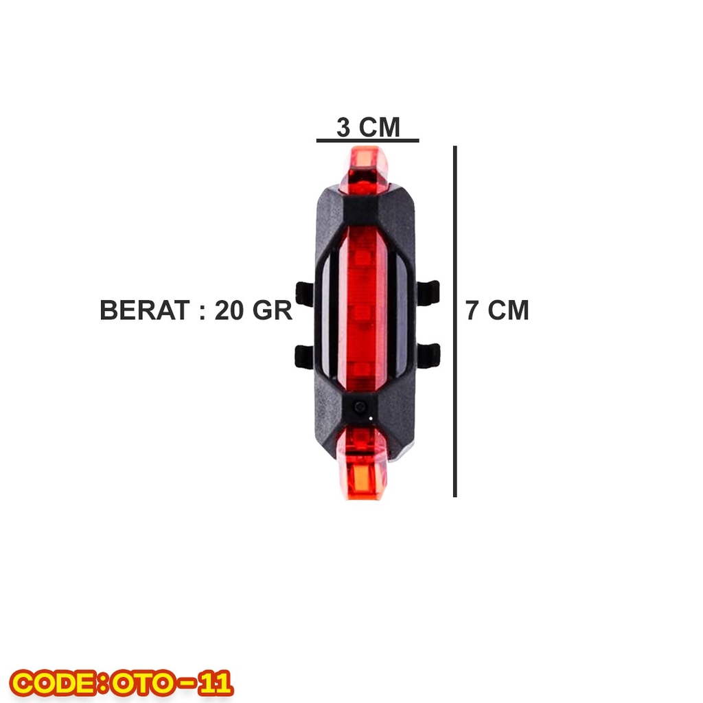 LAMPU SEPEDA USB DEPAN / BELAKANG - ANTI AIR