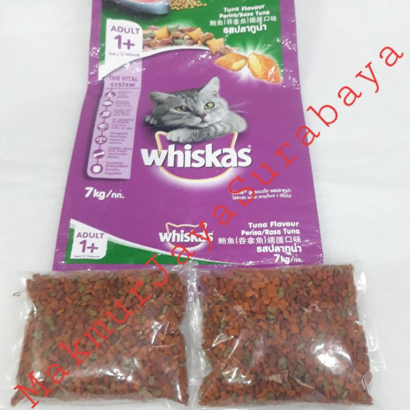 Whiskas Dry Adult 1+ Tuna flavour(Rasa Tuna) Makanan Kucing 500gr