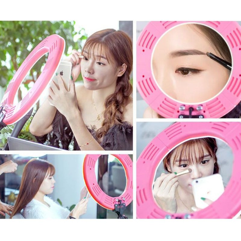 Termurah Medan HANAISO Ringlight Bicolor 18 inch 50cm 45cm 47cm 45 50 47 cm LED Ring light Lampu MUA LED 55W 5600k