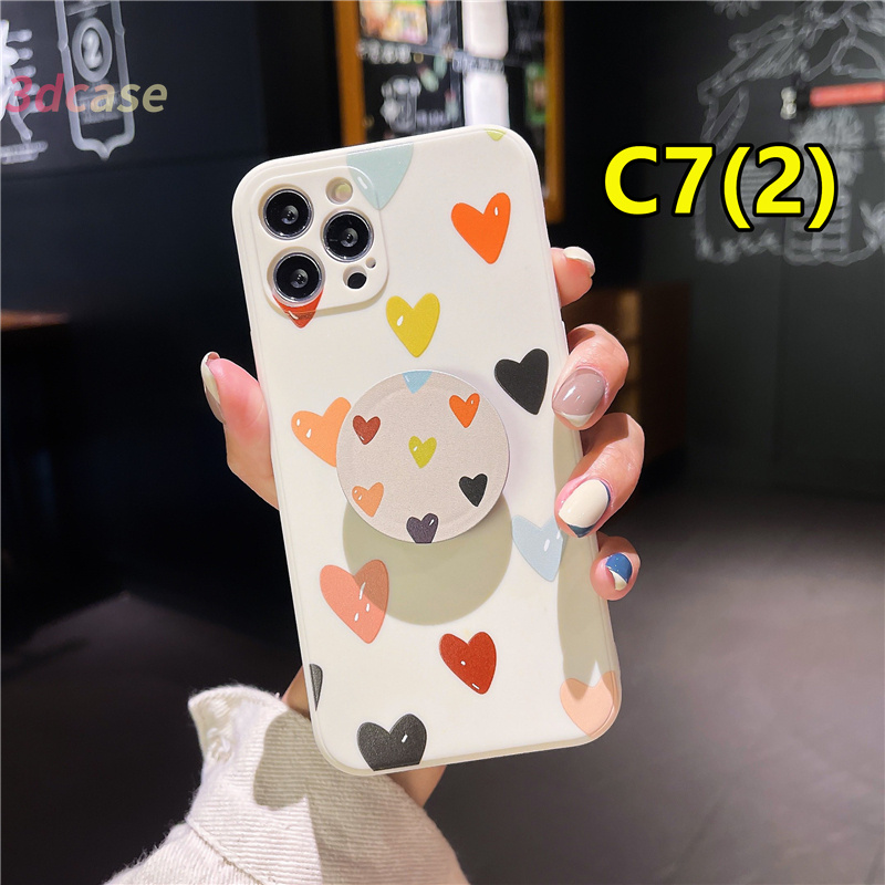 OPPO A15 A54 A5S A3S A16 A95 A7 A5 A9 A31 A53 2020 A12 A1K Reno 5 4 5F 4F A74 A15S A52 A11K A92 A35 A11 A93 A32 A72 A94 A53S F17 PRO A16S A12S A12E A33 Y20 Y12 5 5i C3 C25 C12 A12 Cartoon Illustration Soft TPU Cover  With Stand