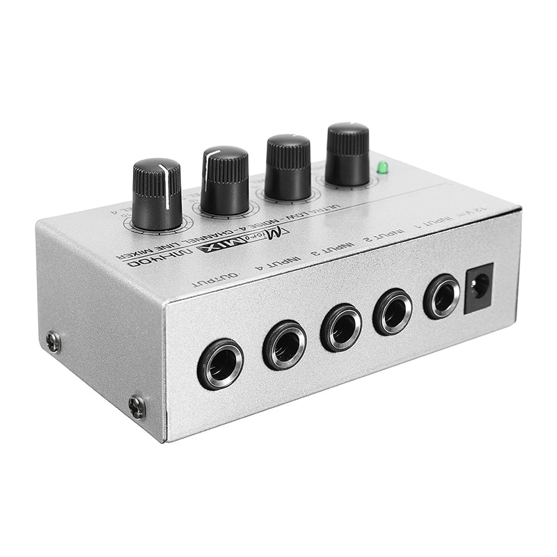 Mixer 4 Channel LEORY N-AUDIO Professional Ultra-compact Karaoke Mixer Amplifier 4 Channel - MX400 - Silver