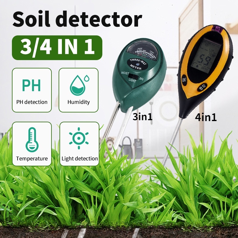 COD 3/4 IN 1 Soil Analyzer Tanah Tester Meter Moisture Meter PH Meter Sunlight Meter Suhu Alat Ukur