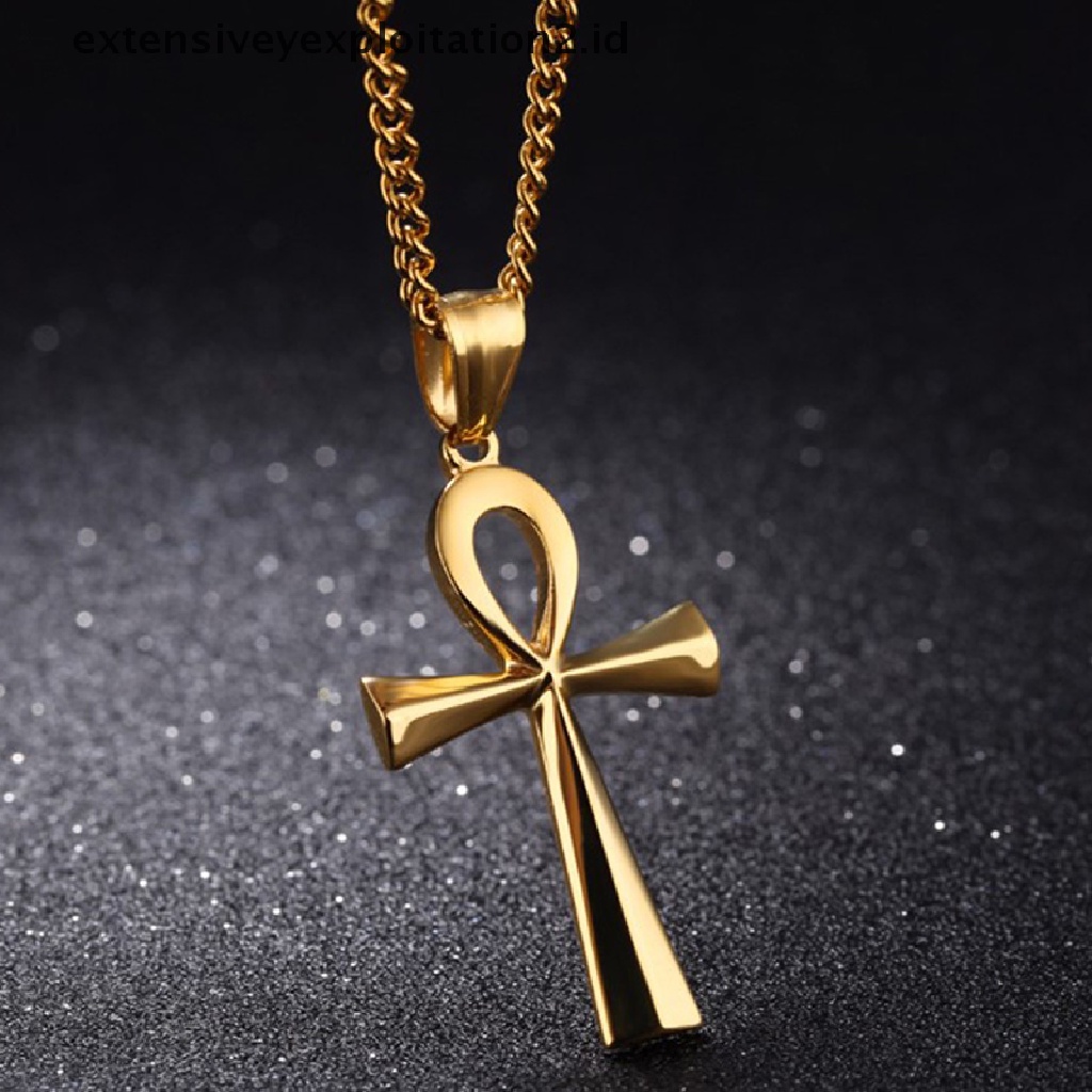 Id Kalung Rantai Dengan Liontin Bentuk Crucifix Ankh Mesir Untuk Hadiah