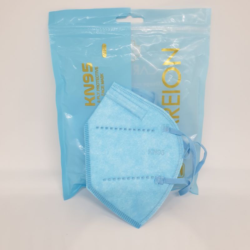 Masker Kn95 5 Ply Careion Warna Biru Muda Isi 10 Pcs Earloop