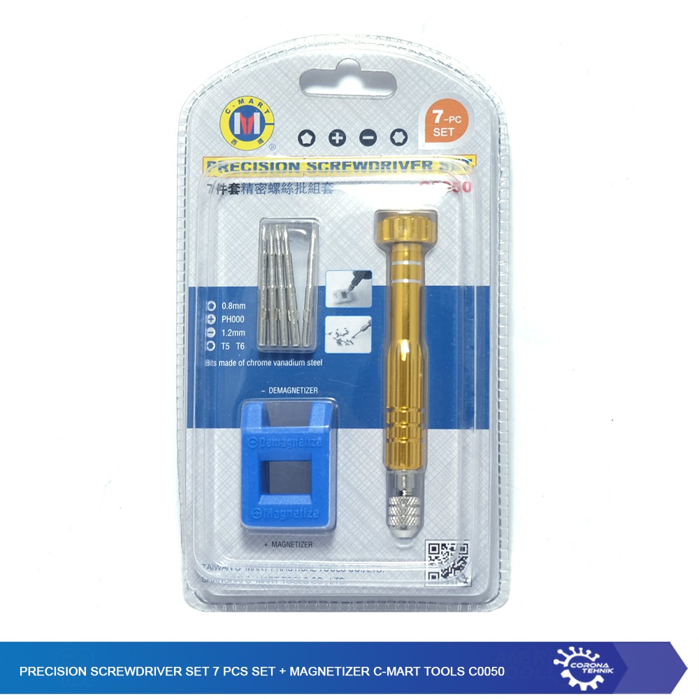 Precision Screwdriver Set 7 Pcs Set + Magnetizer C-Mart Tools C0050