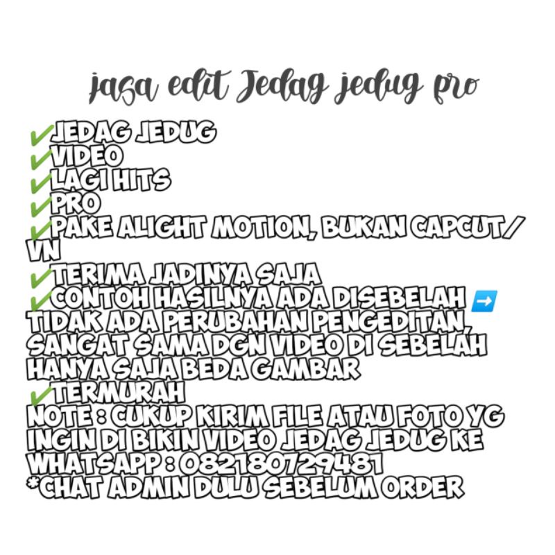 jasa edit video Jedag jedug pro termurah
