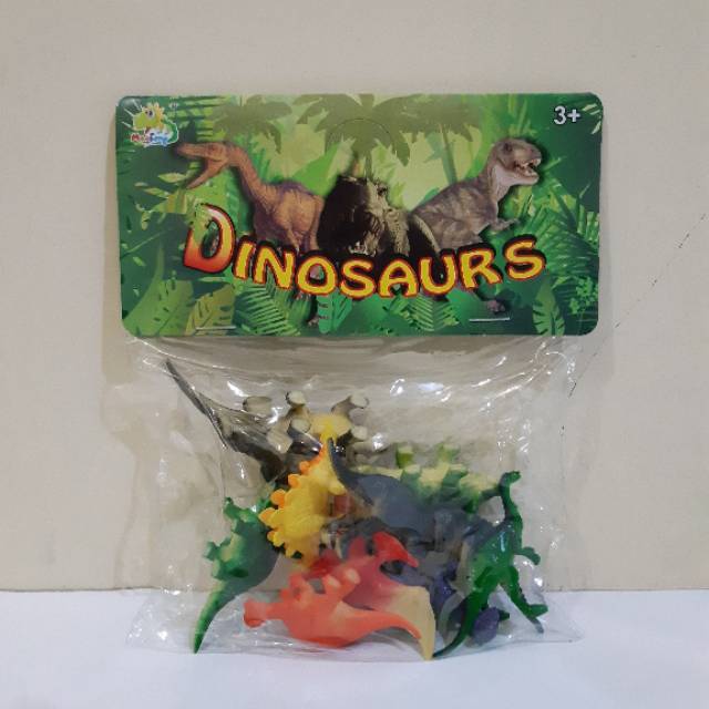 mainan set dinosaurus karet paket dino kebun hewan mini edukatif