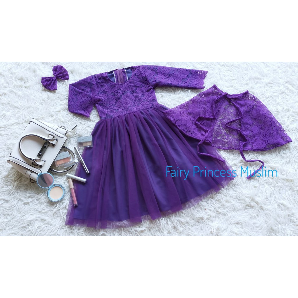 BAJUNIK DRESS FAIRY MUSLIM ANAK WARNA UNGU 3-5 TAHUN/KOSTUM NEWBORN/GAMIS NEWBORN/BAJU NEWBORN/GAMIS