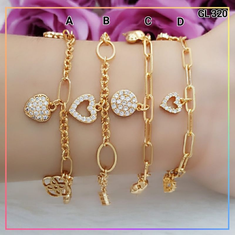 Gelang xuping gelang dewasa/remaja rantai jurai bulat simple perhiasan GL 320