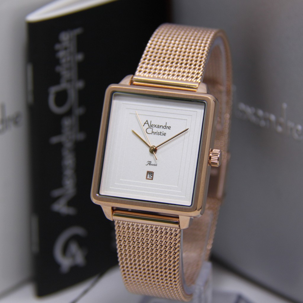 ALEXANDRE CHRISTIE 2851 WANITA ROSEGOLD WHITE ORIGINAL AC2851 AC 2851 JAM TANGAN CEWEK ARLOJI CEWEK