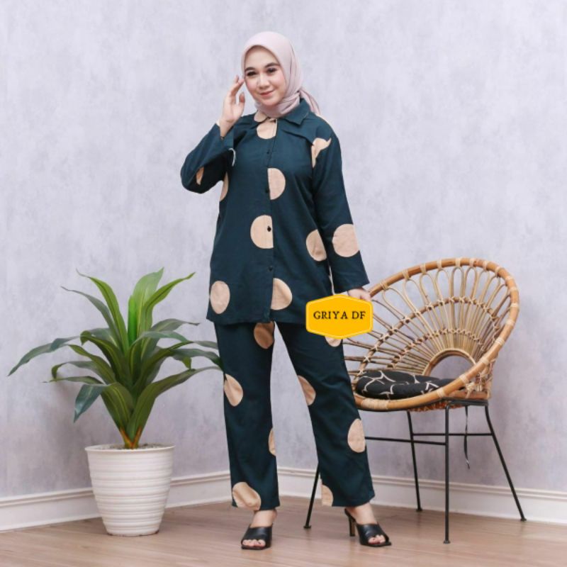 BISA COD SETELAN WANITA TERBARU RAYON PREMIUM MOTIF KANCING DEPAN BUSUI