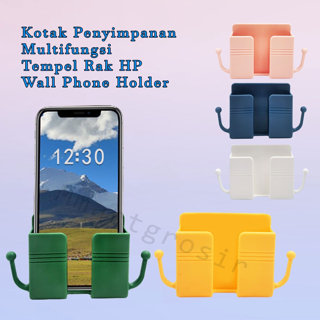 Kotak Penyimpanan / Multifungsi / Holder HP /Tempel Rak HP/ Wall Phone Holder