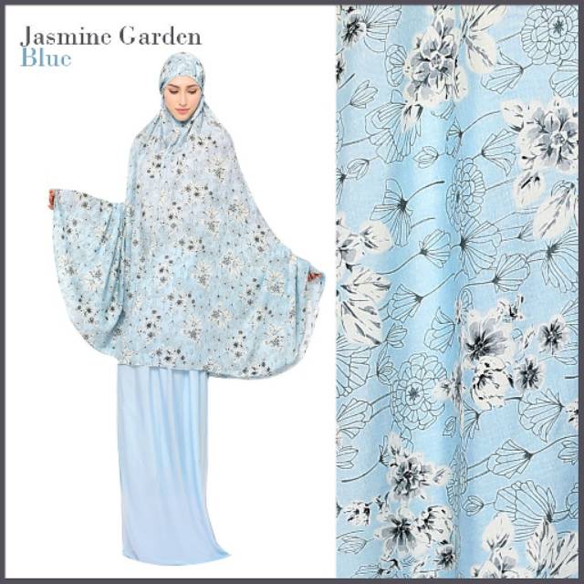 Mukenah jasmine garden blue by tazkia