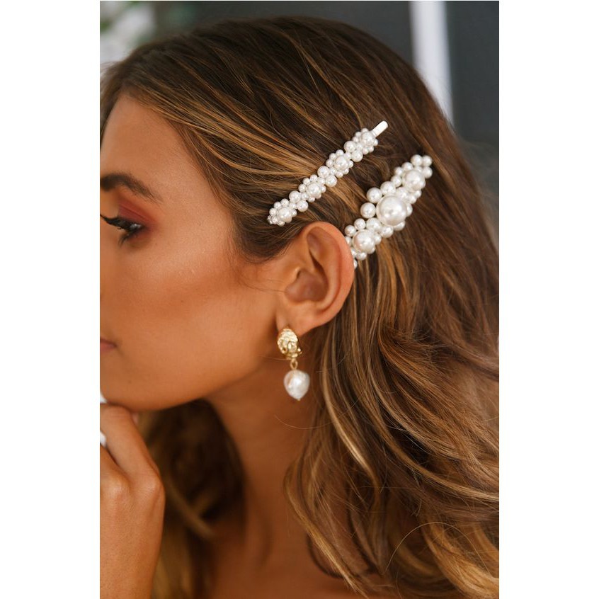 DF Jepit Rambut Hairclip Model Mutiara Jepitan Untuk Wanita Hairpin Duckbill / Jepit Jilbab