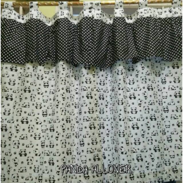 Gorden karakter/Gorden anak/Gorden bahan katun panca premium motif panda bambu