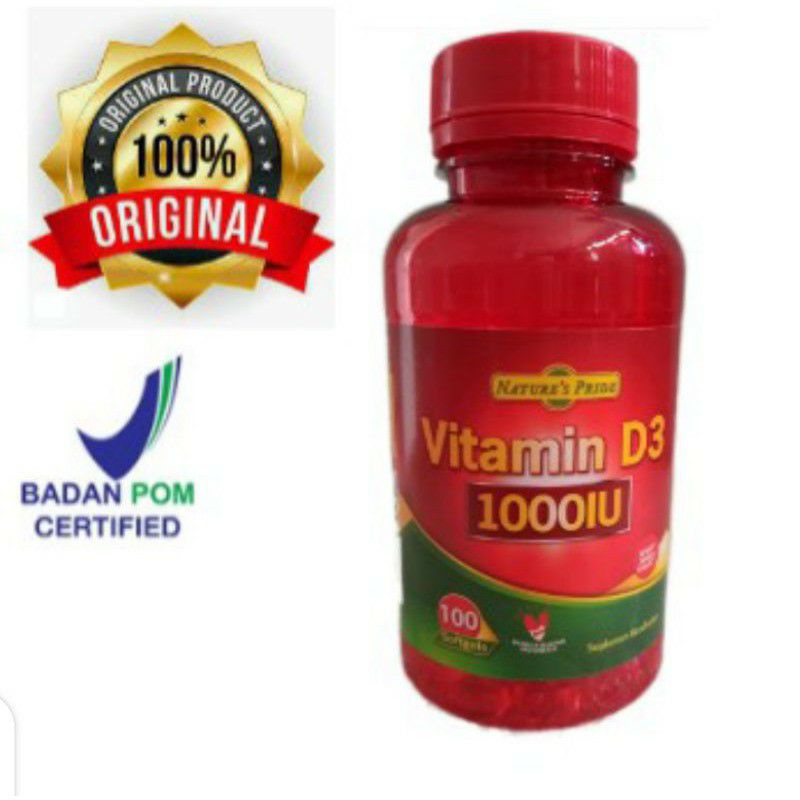 Vitamin D3 1000iu isi 100 softgel Nature's pride Vitamin untuk tulang dan gigi 100% produk original