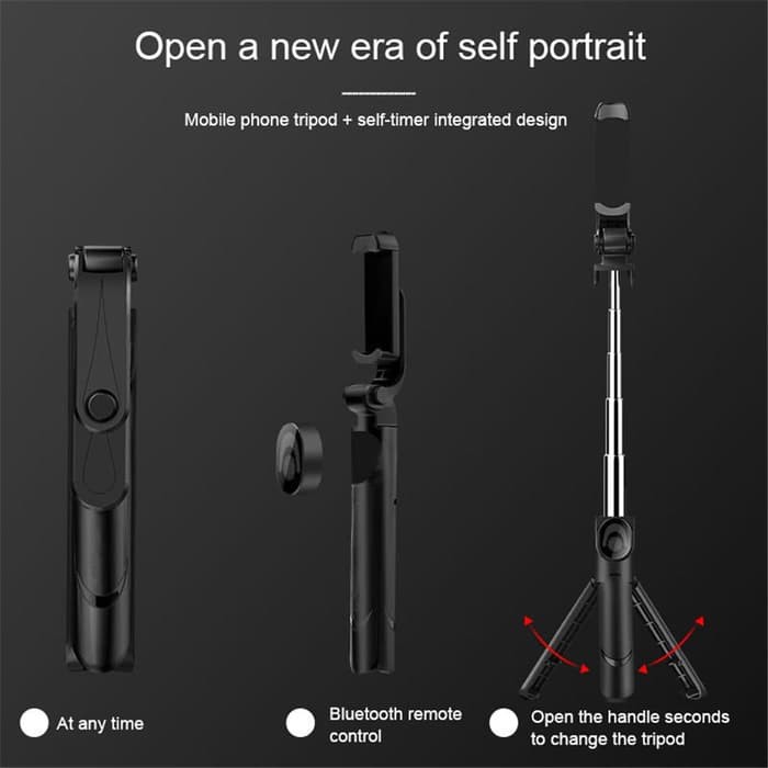 RBKS Tripod Stick Tongsis Selfie Bluetooth Remote Monopod Holder Berdiri