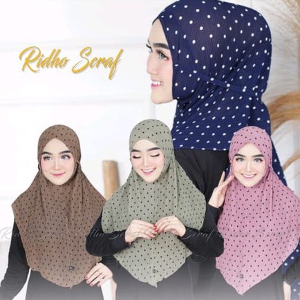 GR- Bergo Maryam Plisket Polka Jilbab Instan Maryam Plisket Polkadot Bergo Full Plisket Lidi Premium