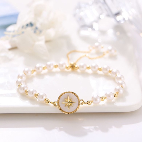 gelang mutiara bintang retro star pearl bracelet jge115(3d4)