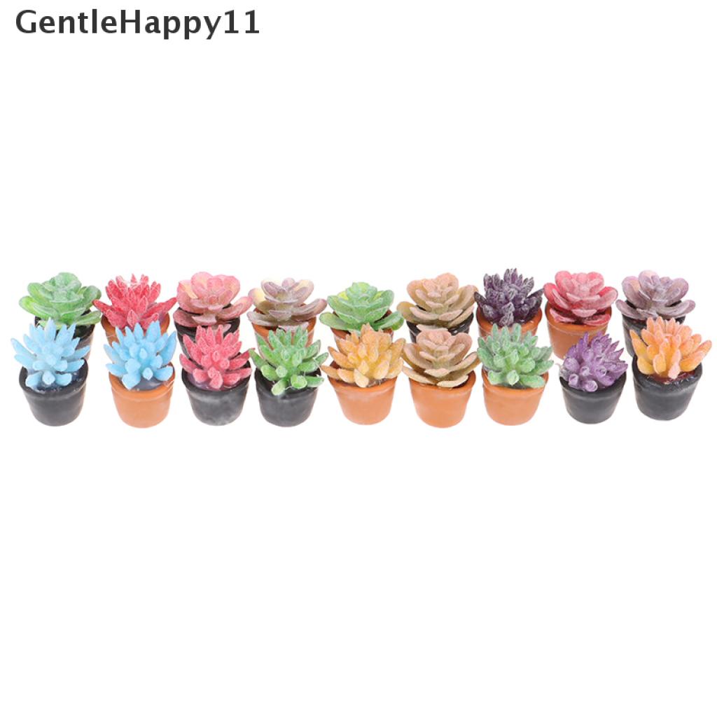 Gentlehappy 5pcs / Set Miniatur Pot Tanaman Sukulen Skala 1: 12 Untuk Aksesoris Rumah Boneka