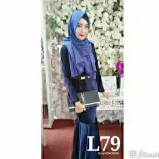 Dress + Sabuk Dress Bludru L79 long dress gaun panjang impor fashion muslim