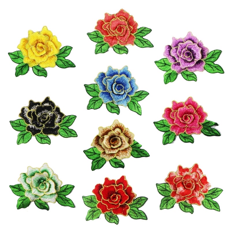 Patch Bordir Renda Bordiran Bunga Embroidery Mawar Rose Bordir 3D EHG005