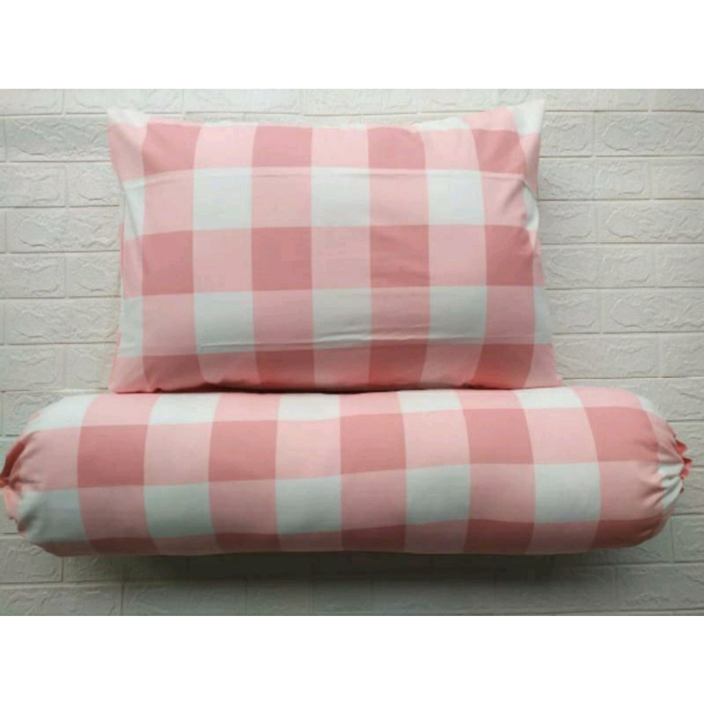 SARUNG BANTAL GULING MOTIF KOTAK KOTAK EMILY -BAHAN ADEM DAN HALUS - ANTI LUNTUR DANTEBAL