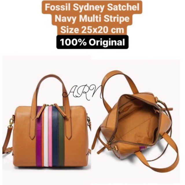 Tas Fossill Sydney Satchel Navy Multi stripe orignal