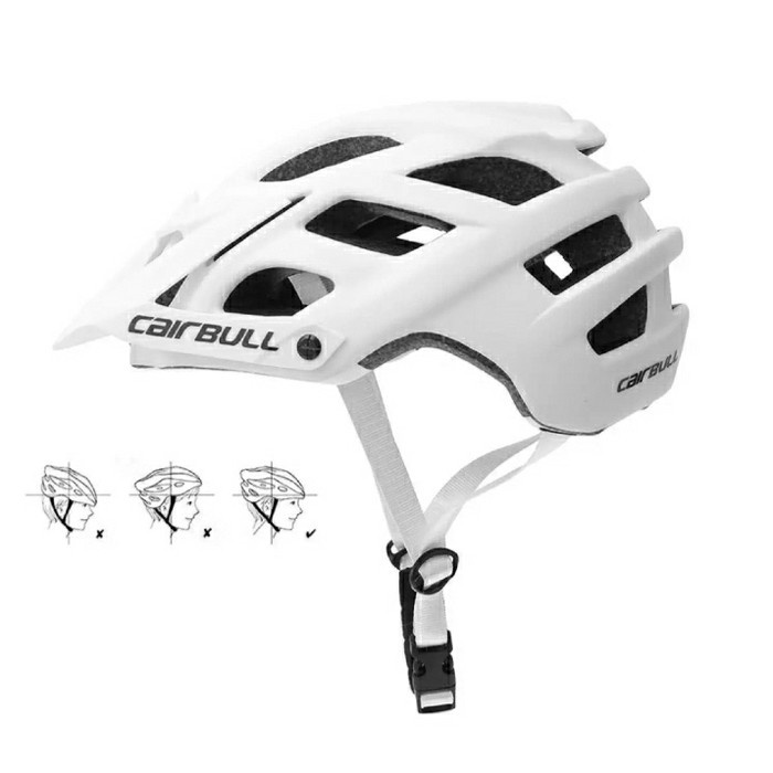 Cairbull Helm Sepeda Xtrail MTB Helm Sepeda Gunung Helm Keselamatan - Putih, All Size