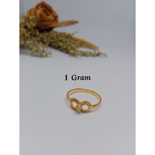Cincin emas kadar rendah 1gram emas muda cincin dewasa